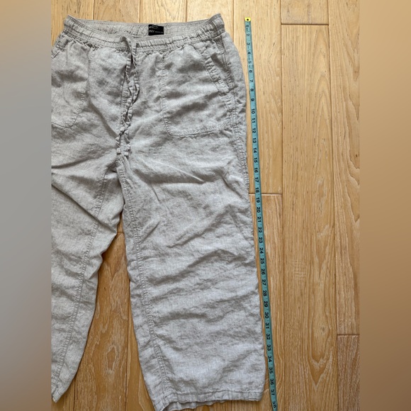 Women’s wide leg linen pants size‎ 1X gray Lagenlook preppy coastal resortwear - Picture 5 of 7